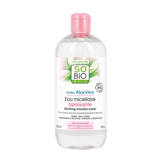 So'Bio Étic Agua Micelar Calmante Aloe Vera & Rosas Bio 500ml