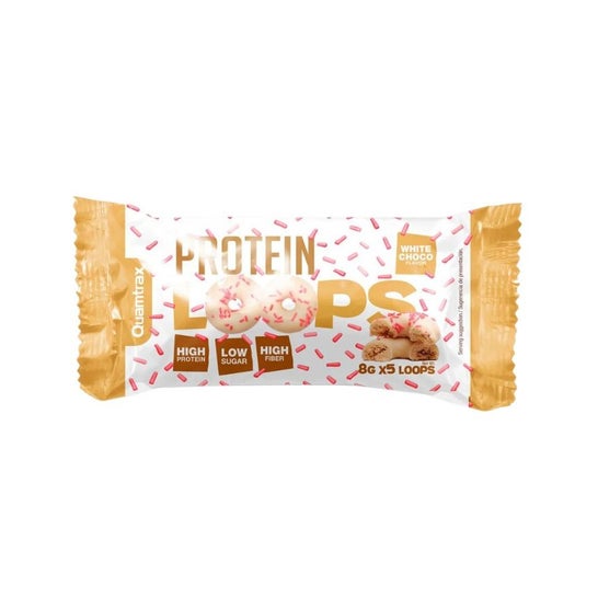 Quamtrax Loops Proteico Chocolate Blanco 5x8 g