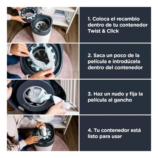 Tommee Tippee Sangenic Twist & Click Recambio 6uds