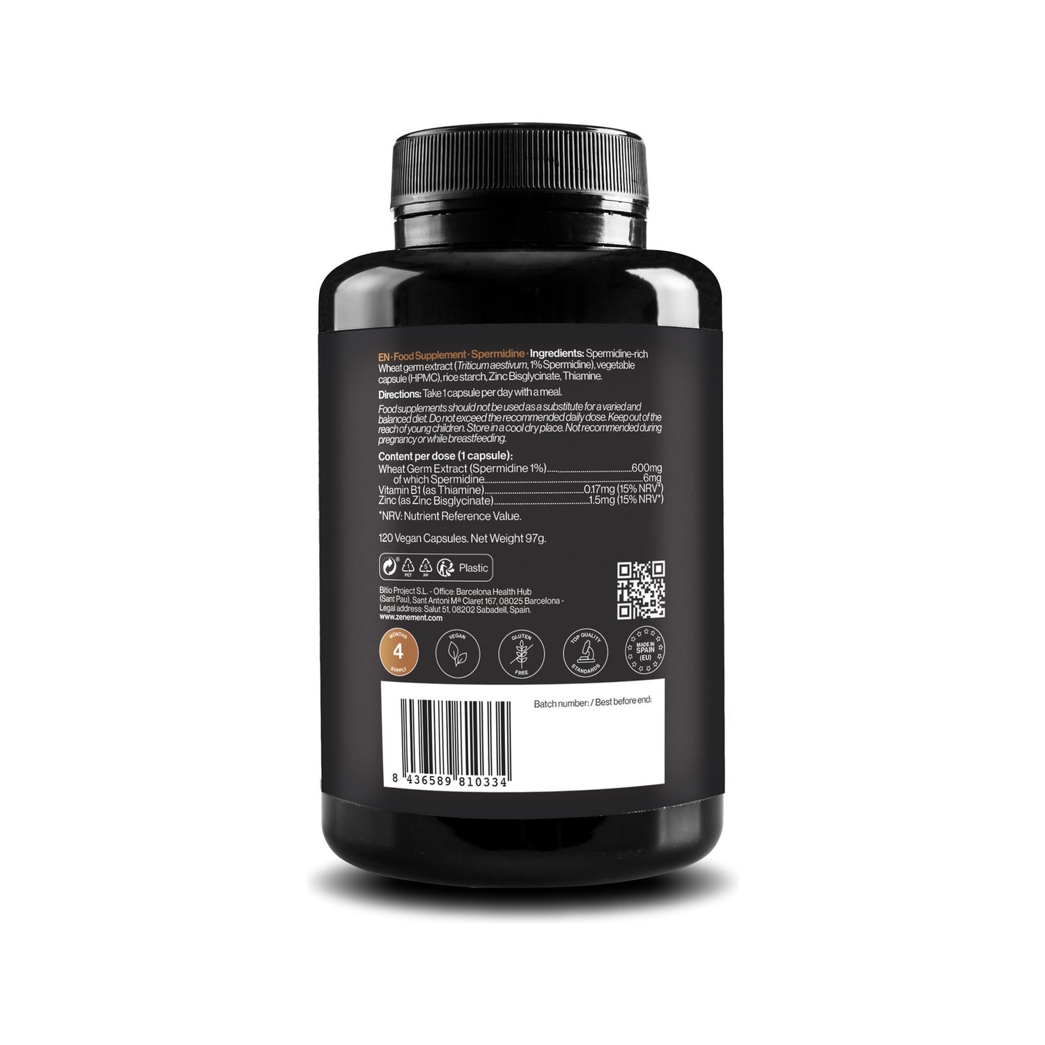 Zenement Espermidina 120vcaps