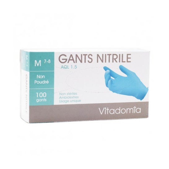 Guante de nitrilo sin polvo Vitadomia Talla S 6-7 100uts
