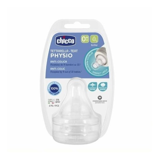 Chicco Tetinas Silicona Physio Flujo Lento +0 Meses 2uds