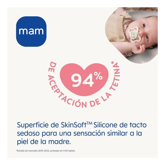 MAM Supreme Night Chupete Silicona +6 M Neutro 1 ud