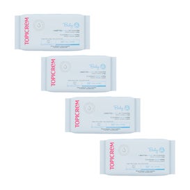 Topicrem Pack Baby Toallitas Limpiadoras Agua 4x60uds