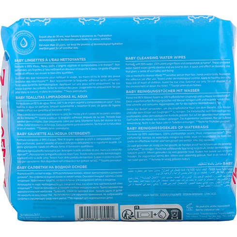 Topicrem Pack Baby Toallitas Limpiadoras Agua 4x60uds