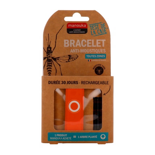 Manouka Pulsera Repelente de Mosquitos Adulto Naranja 1 ud