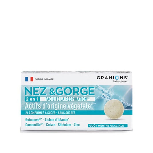 Granions Nariz y Garganta 2 en 1 Sabor Menta Helada 24comp