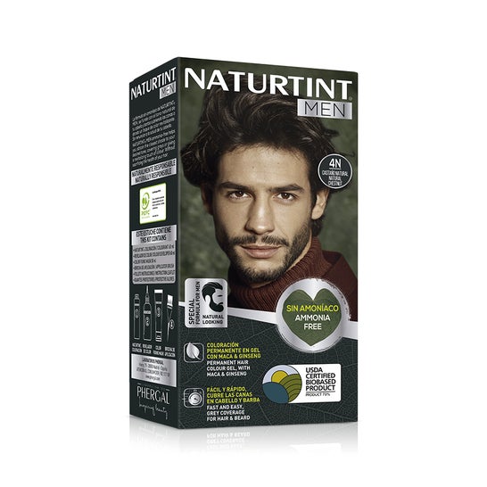Naturtint Men Gel Coloracion Permanente 4N Castaño Natural 170ml