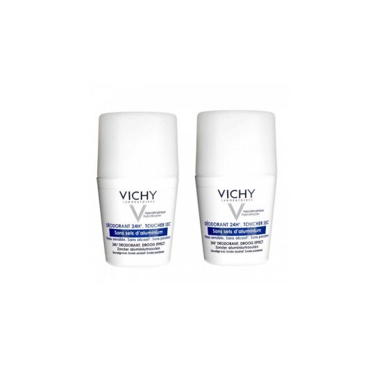 Vichy Desodorante 24h Toque Seco Sin Sales de Aluminio Roll-on 2x50ml