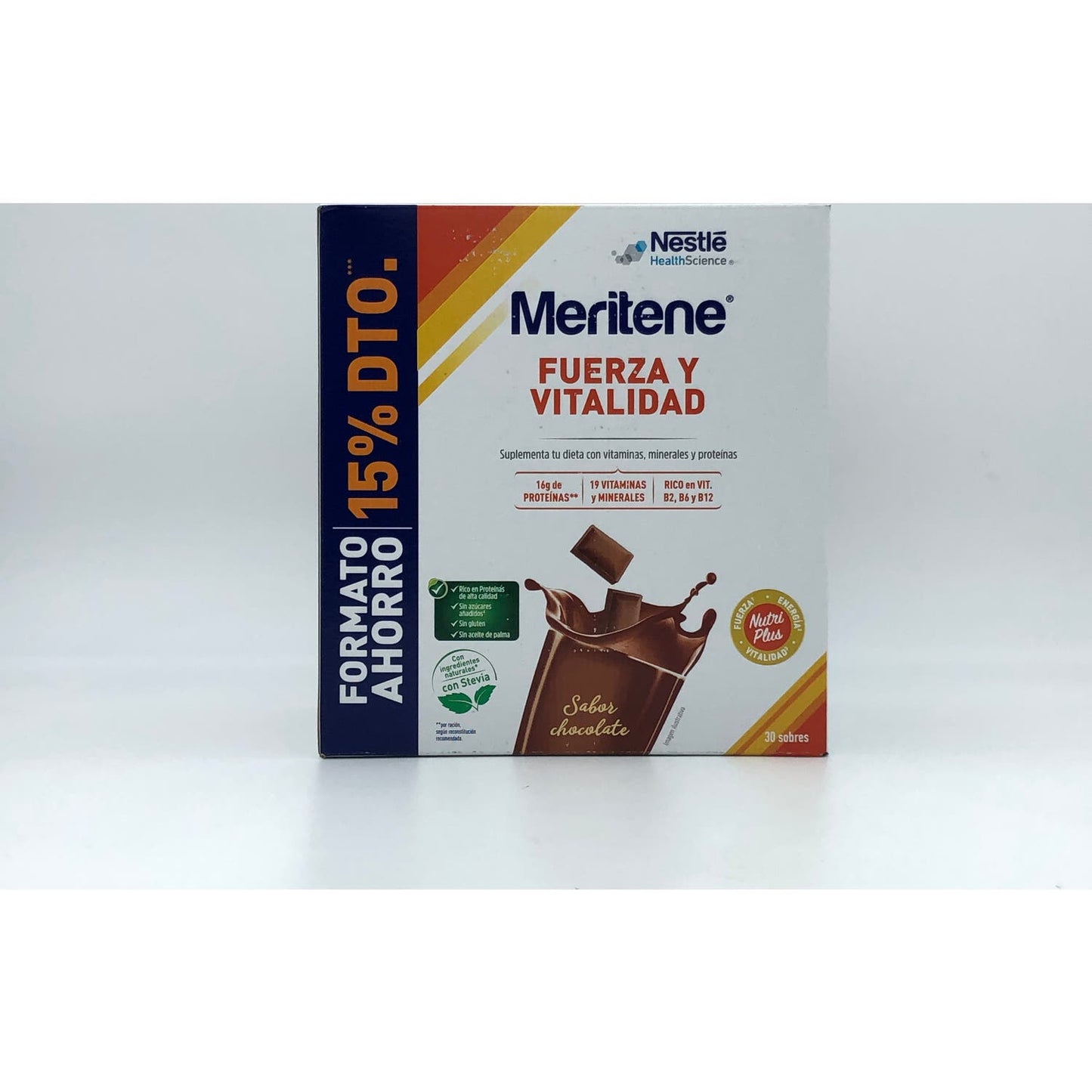 Meritene Fuerza y Vitalidad 15 Sobres + 15 Sobres Sabor Chocolate