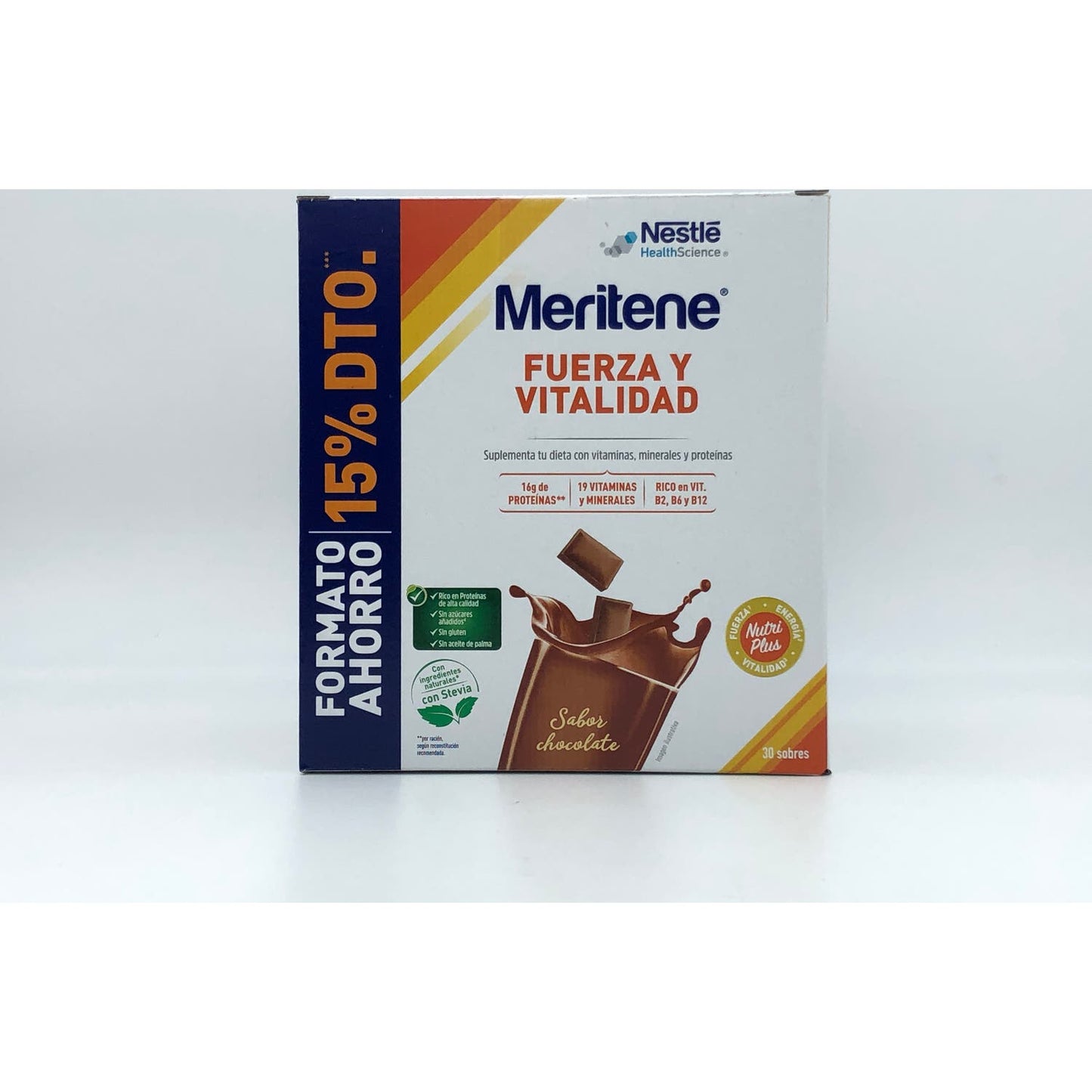 Meritene Fuerza y Vitalidad 15 Sobres + 15 Sobres Sabor Chocolate