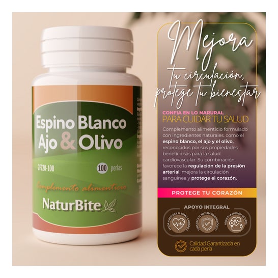Naturbite Espino Blanco + Ajo + Olivo 500mg 100 perlas