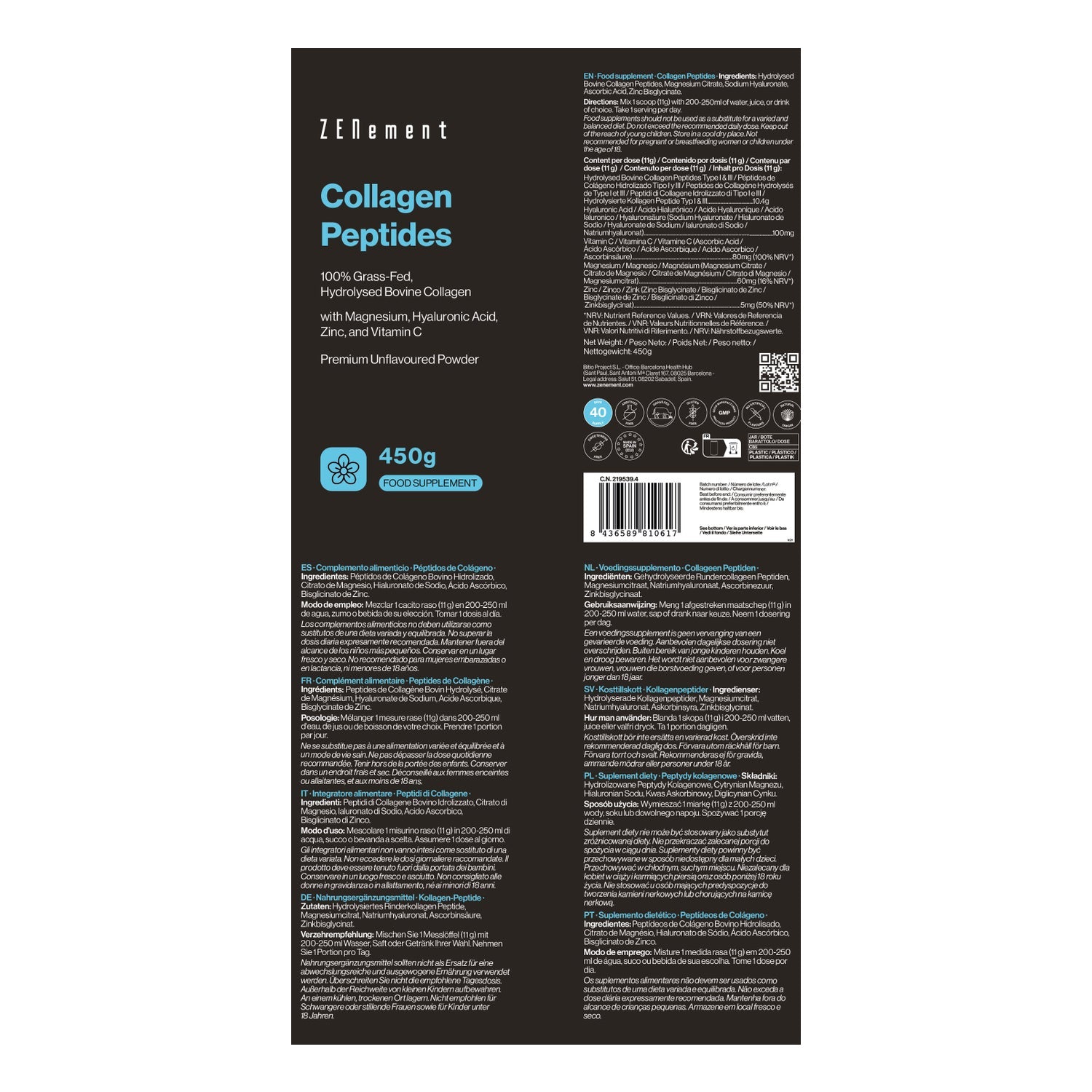 Zenement Péptidos de Colágeno 450 g