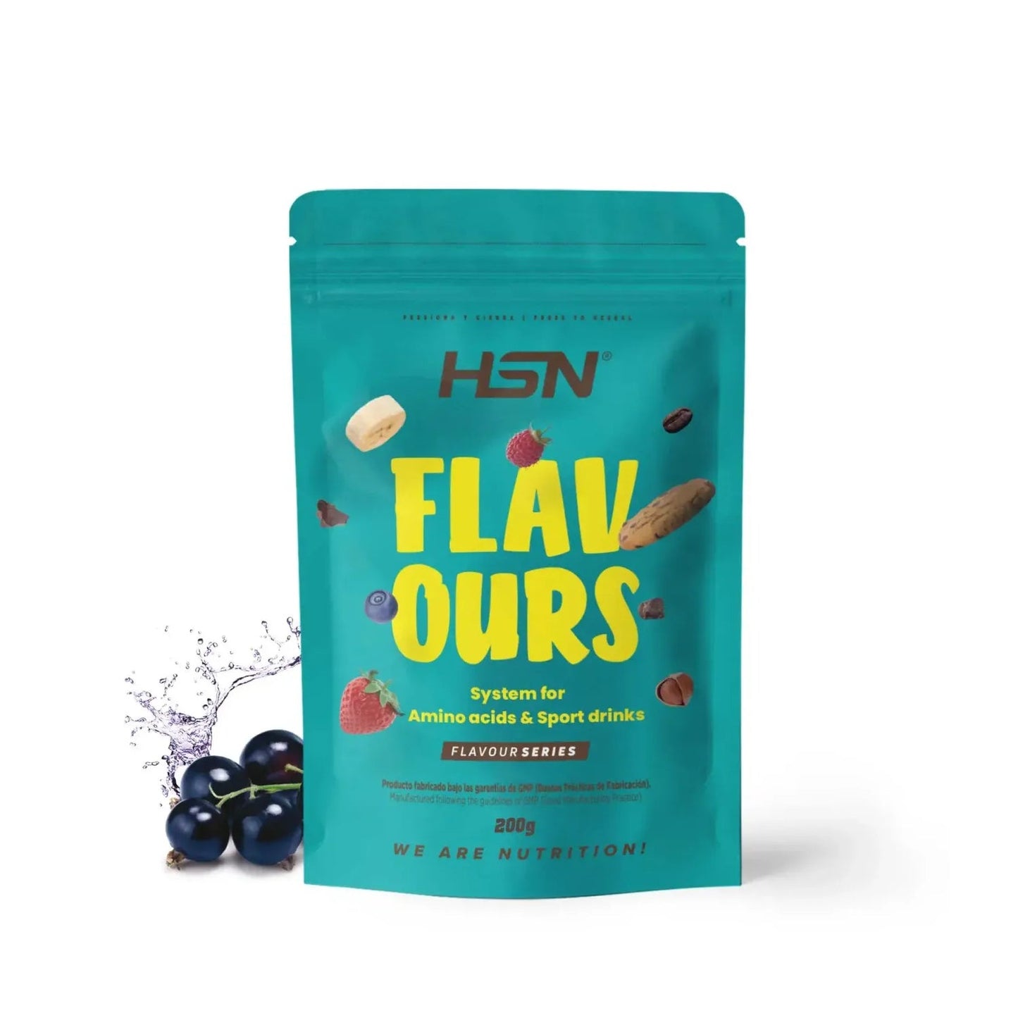 HSN Saborizante en Polvo para Aminoácidos y Bebidas Deportivas Grosella Negra 200g
