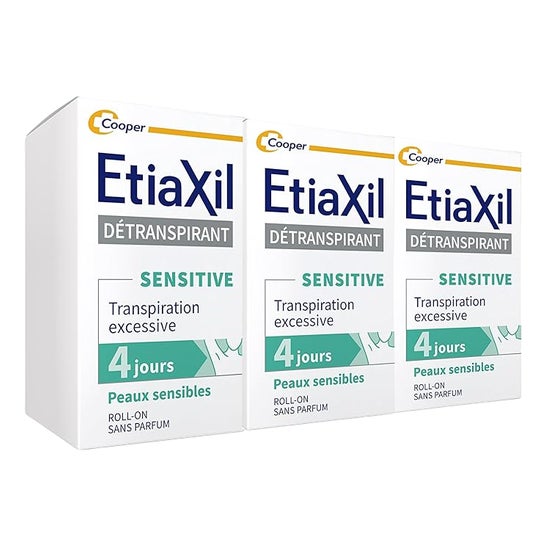 Etiaxil Détranspirant Sensitive Transpiration Excessive Peaux Sensibles 3x15ml