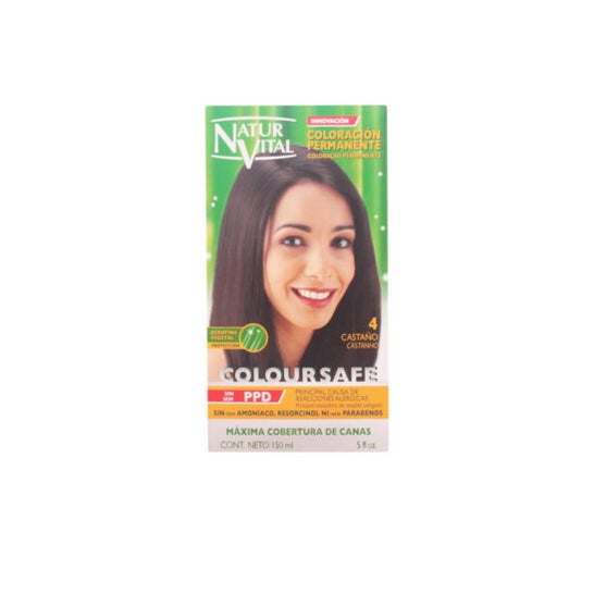 NaturVital Coloursafe Tinte Permanente 4 Castaño 150ml