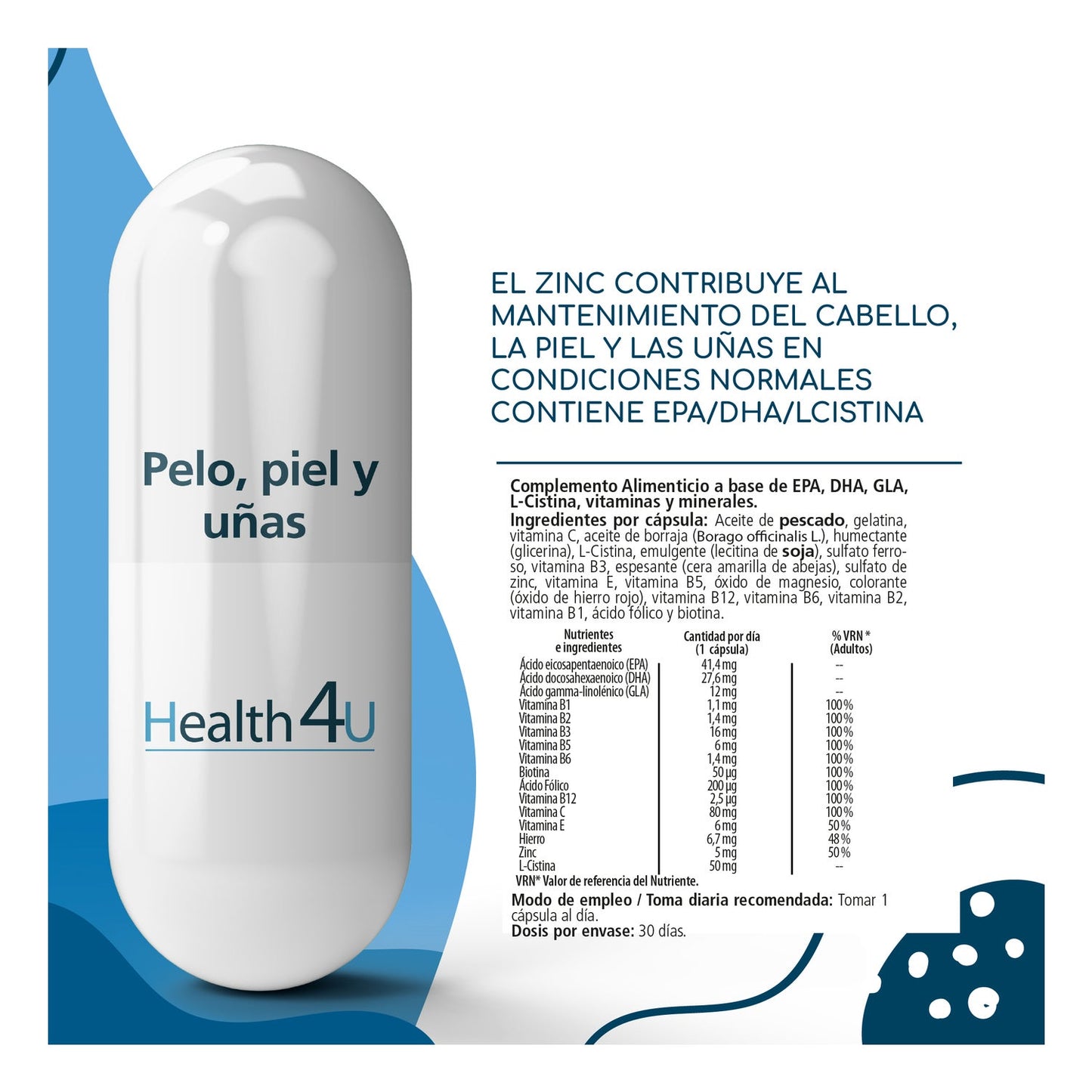 H4U Pelo, Piel y Uñas 30caps