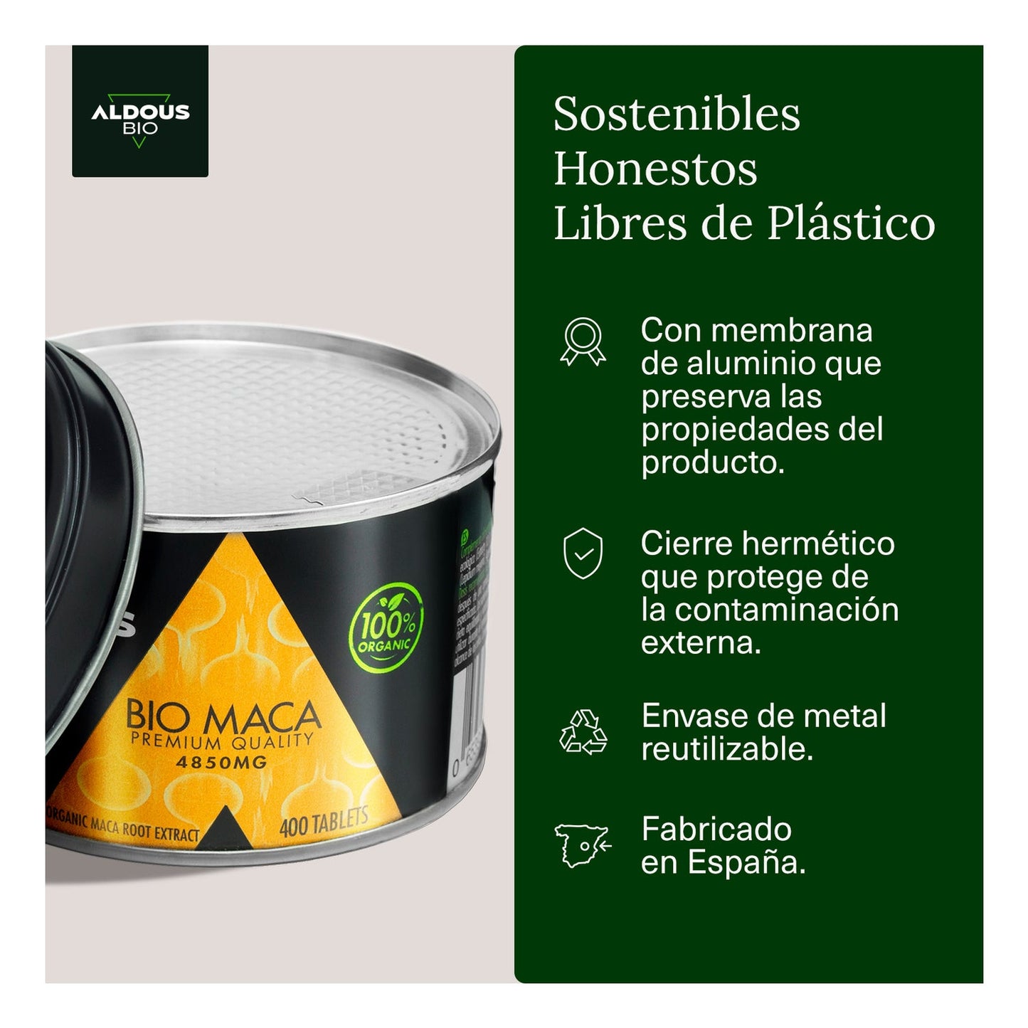 Aldous Bio Extracto de Maca Andina Ecológico 400comp