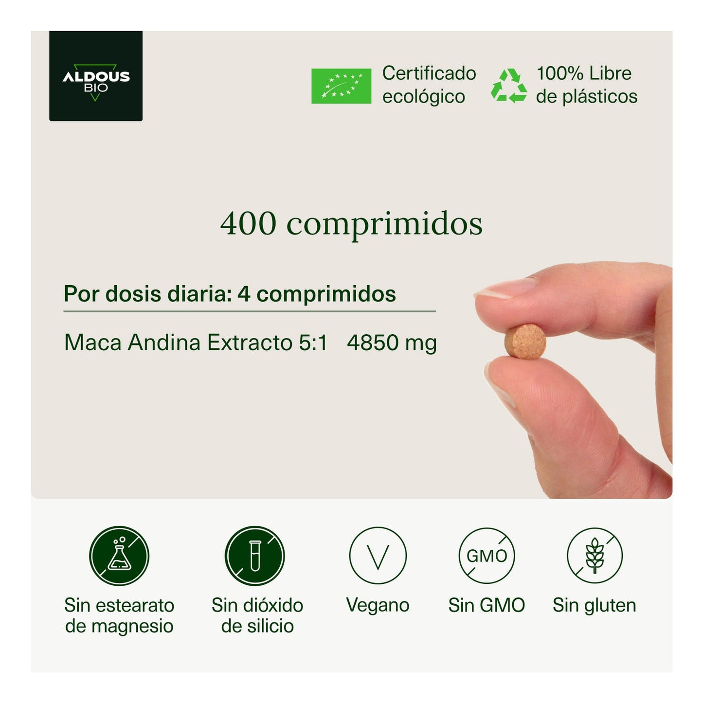 Aldous Bio Extracto de Maca Andina Ecológico 400comp