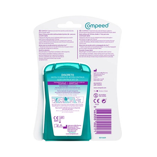 Compeed Tratamiento Calenturas - Herpes Labial Discreto 15uds