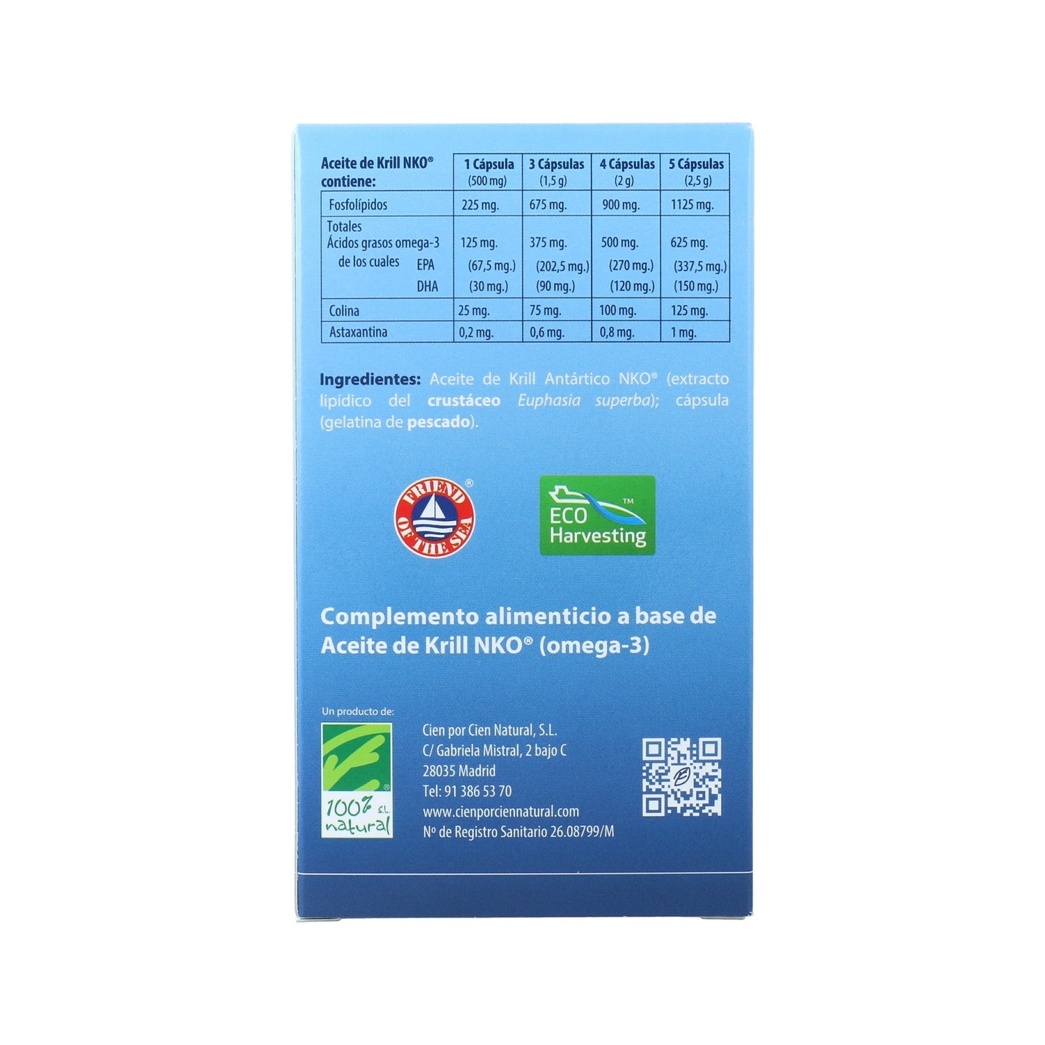 100% Natural Aceite De Krill Nko 80 perlas de 500mg