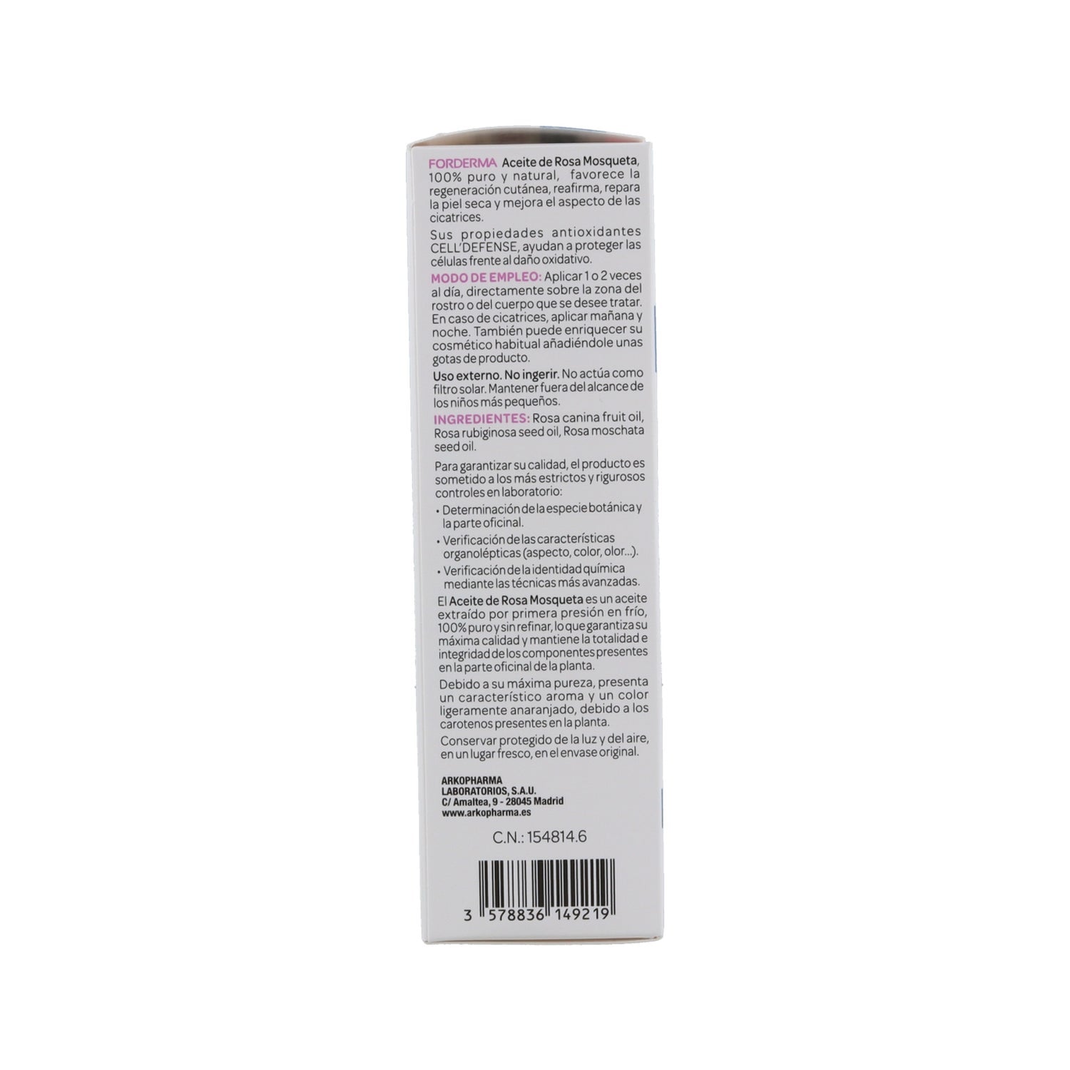 Arkopharma Forderma Aceite Rosa Mosqueta 30ml