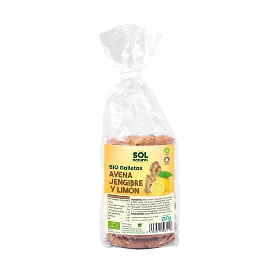Sol Natural Galletas de Avena Jengibre y Limón Bio 200 g