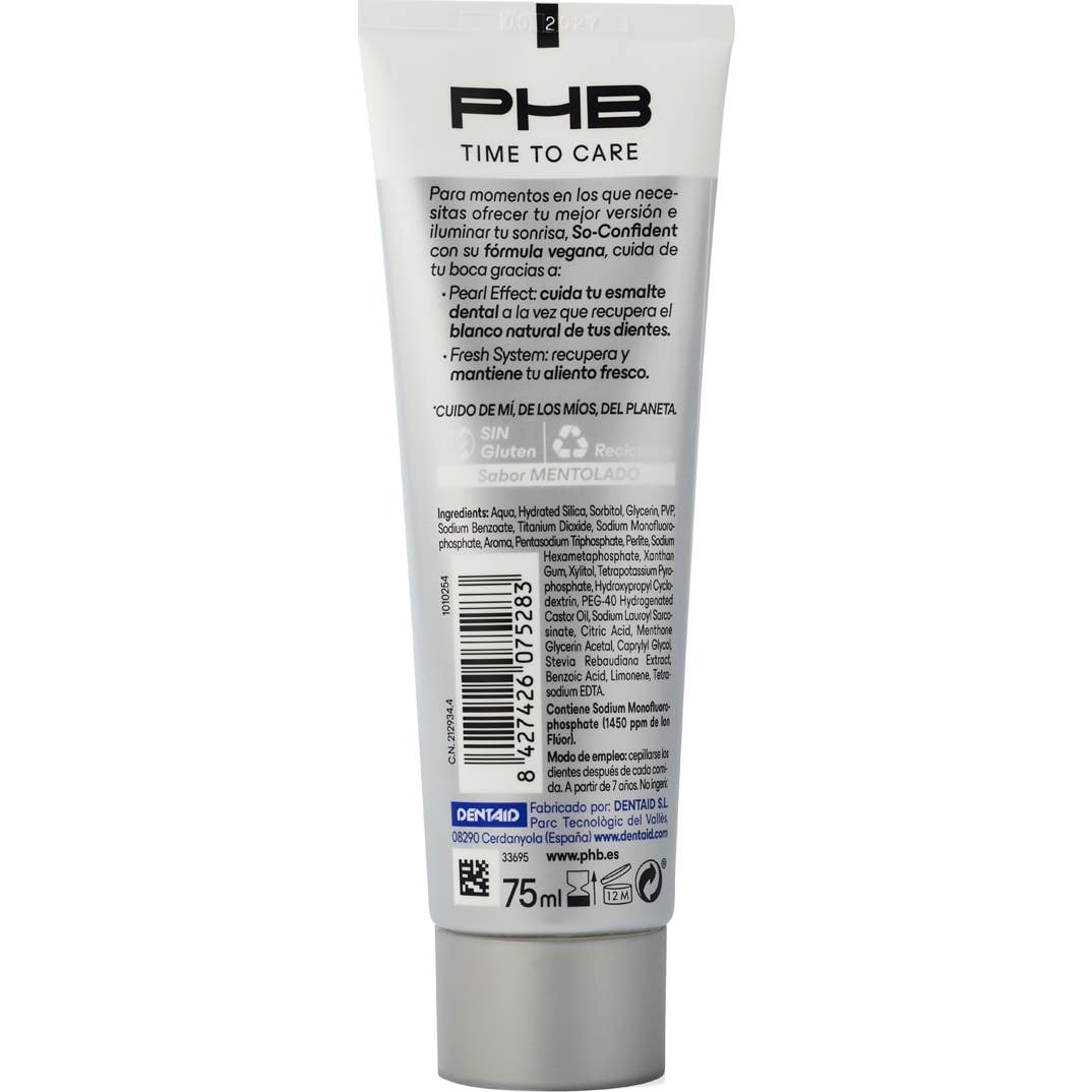 Phb Time To Care So Confident Dentífrico Mentolado 75 ml