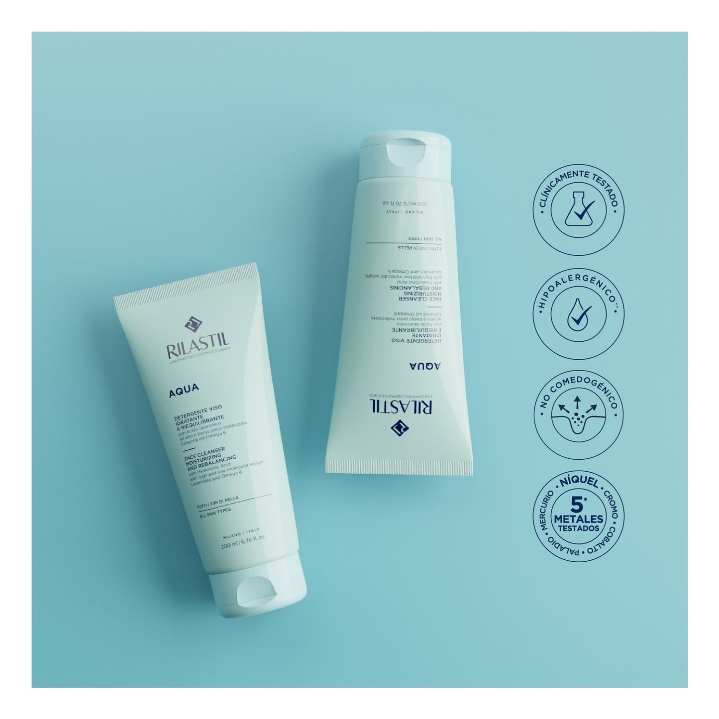 Rilastil Aqua Gel Limpiador Facial Hidratante 200ml