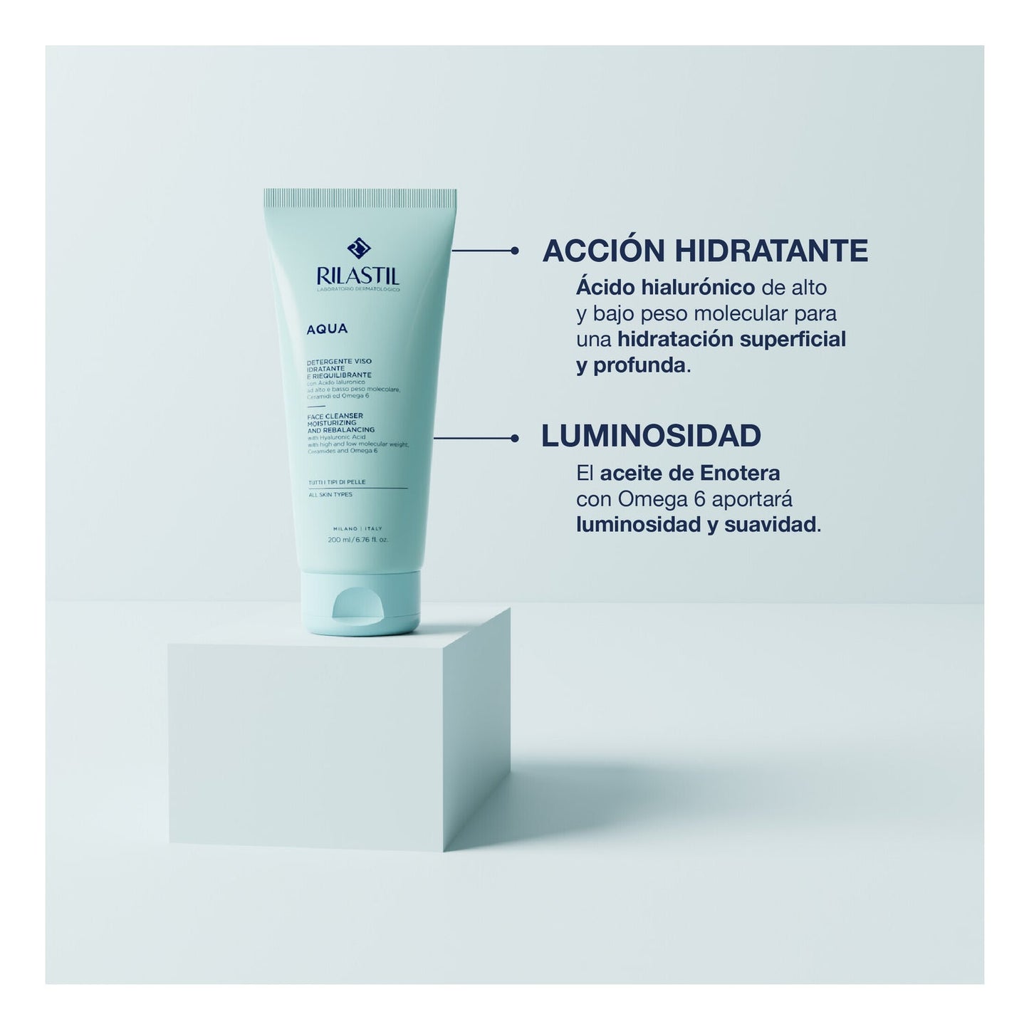 Rilastil Aqua Gel Limpiador Facial Hidratante 200ml