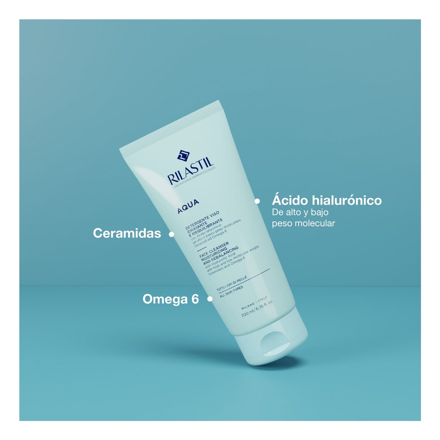 Rilastil Aqua Gel Limpiador Facial Hidratante 200ml