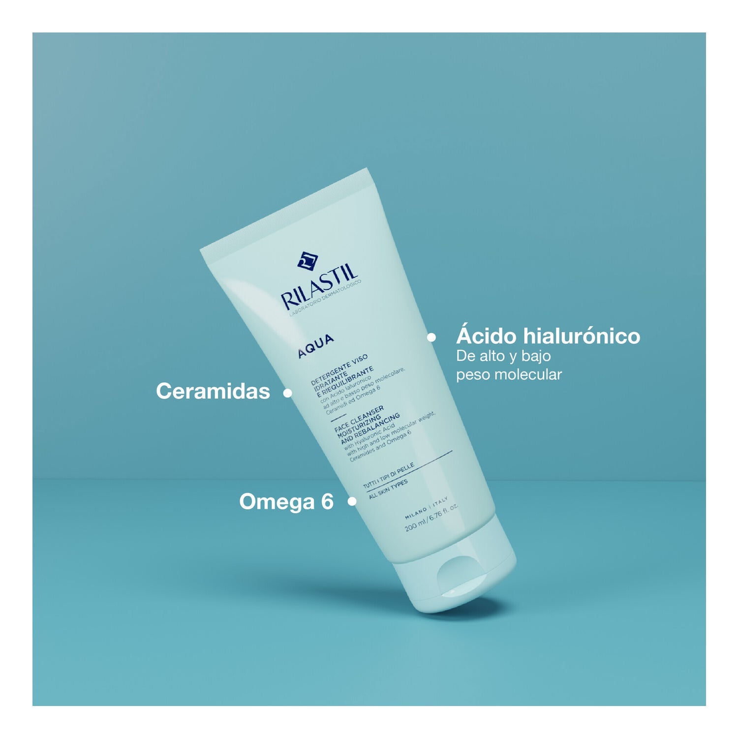 Rilastil Aqua Gel Limpiador Facial Hidratante 200ml