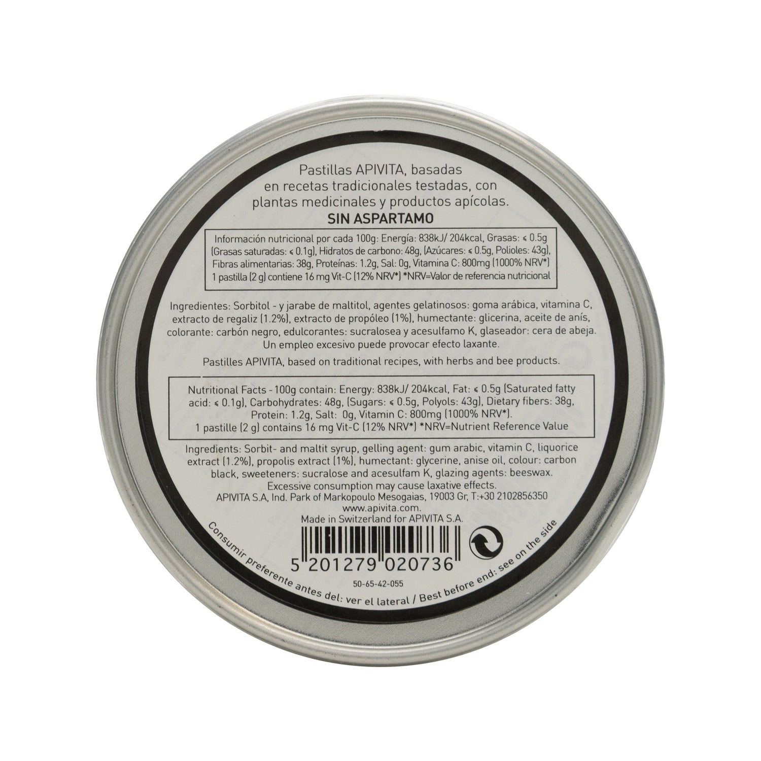 Apivita Para el Dolor de Garganta y Alivio de la Tos Regaliz 45g