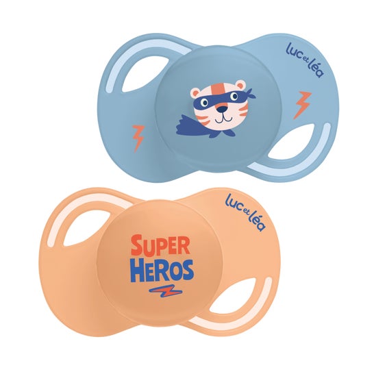 Luc Et Lea Collection Chupete Extra-Fin +18 M C6 Super Héroe 2 uds