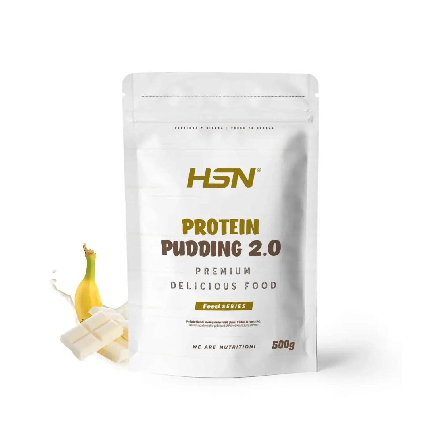 HSN Pudding Proteico 2.0 Chocolate Blanco y Plátano 500g