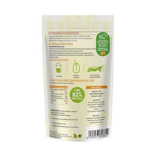 Solnatural Mezcla Superalimentos 3 Vegan Protein Bio 250g