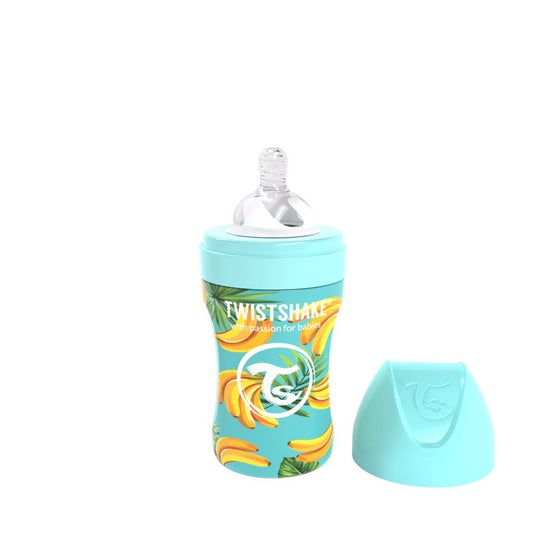 Twistshake Biberón Anticólico Acero Banane 260 ml
