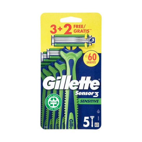 Gillette Sensor3 Sensitive Cuchilla Afeitar Desechable 5uds