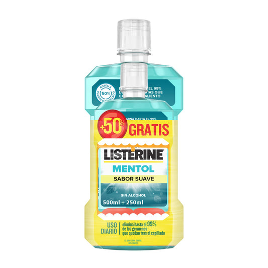Listerine Mentol Sabor Suave 500+250ml
