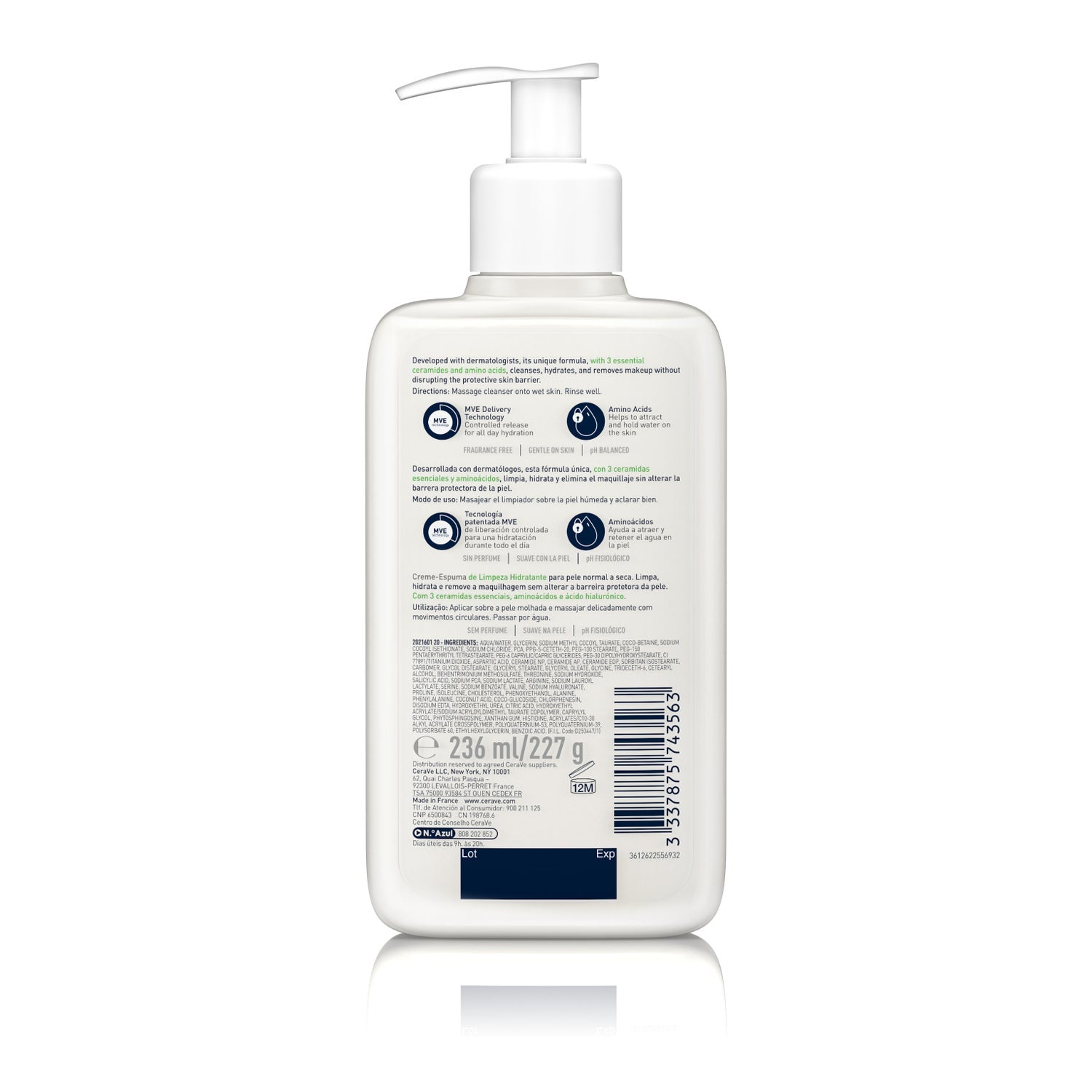 CeraVe Crema Espuma Limpiadora Hidratante 236ml