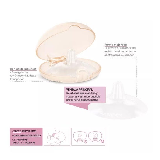 Suavinex Pezoneras de Silicona T-M 2uds + Caja Higiénica