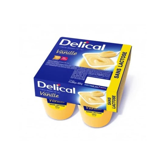 Delical Crema Dessert Vainilla Sin Lactosa 4 X200 g