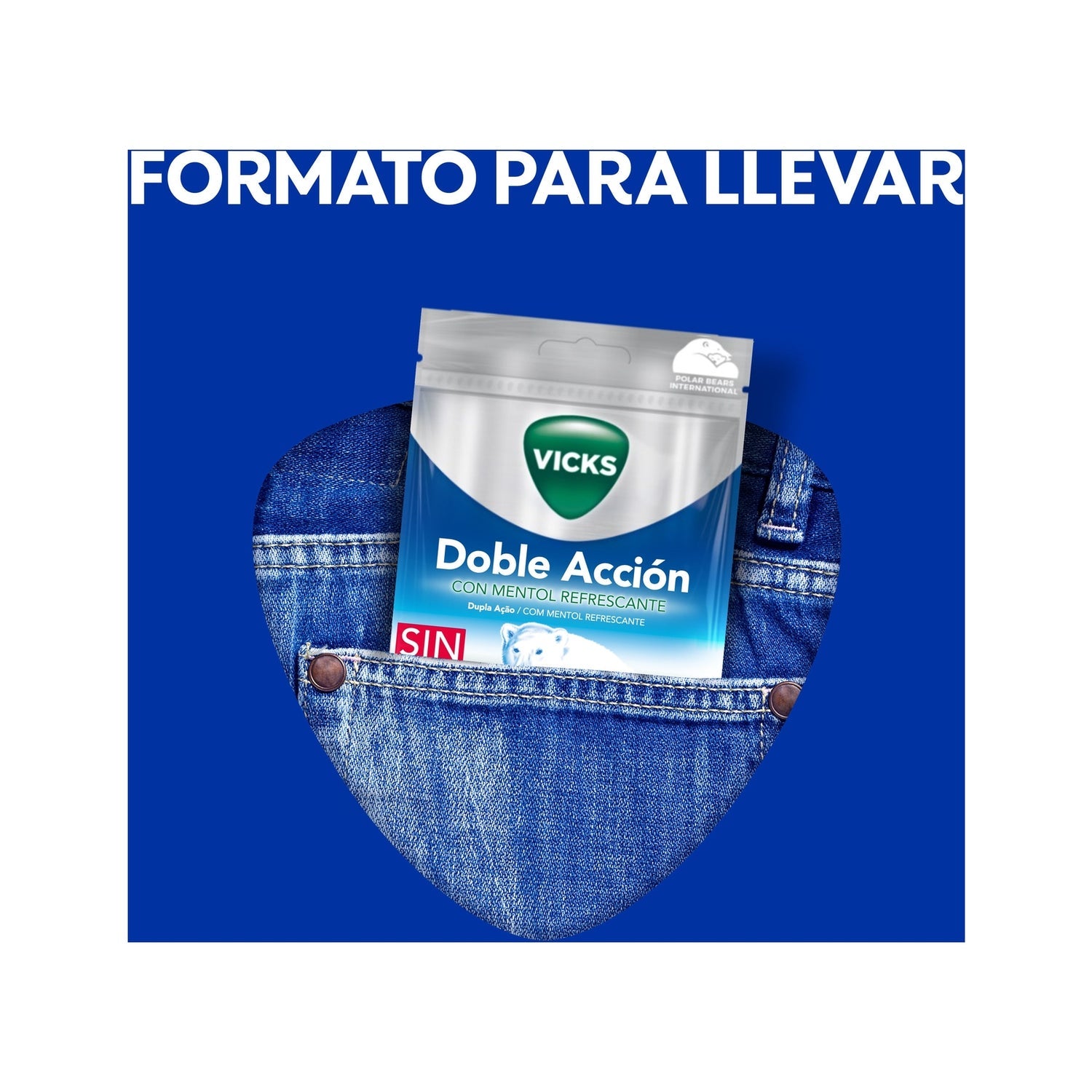 Vicks Praims Caramelos Doble Acción Mentol Refrescante 72g