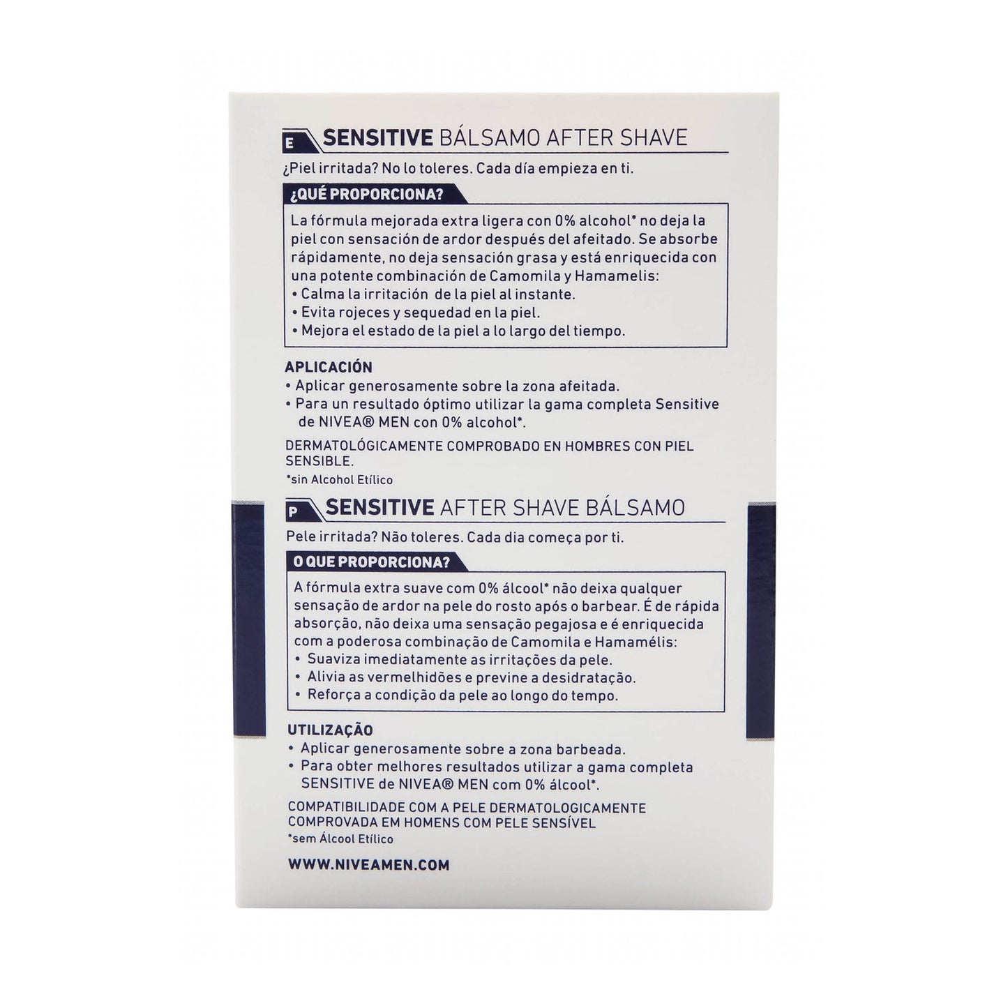 Nivea Men Sensitive After Shave Bálsamo 0% Alcohol 100ml