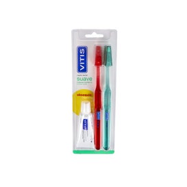 Vitis Suave Cepillo Dental 2uds + Pasta Blanqueadora 15ml