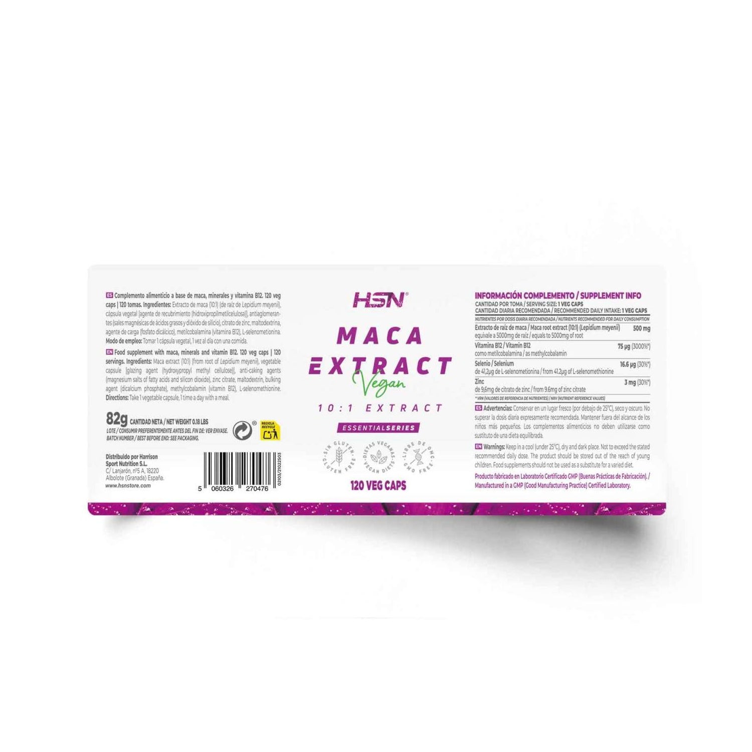 HSN Extracto de Maca Andina 10:1 500mg 120vcaps