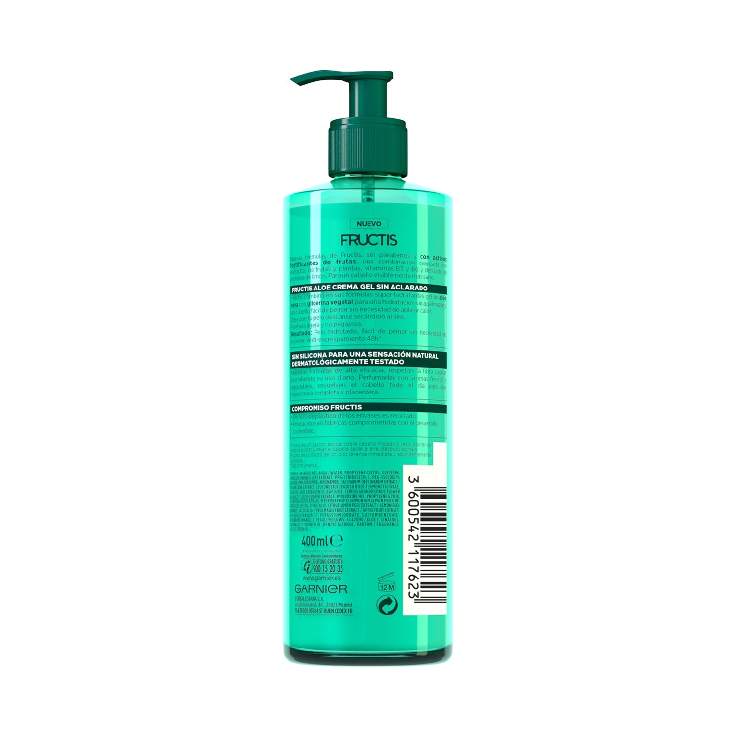 Garnier Fructis Aloe Secado Natural Crema Gel 400 ml