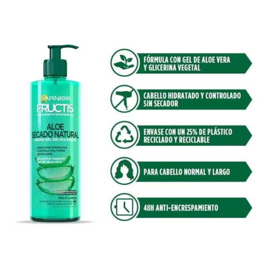 Garnier Fructis Aloe Secado Natural Crema Gel 400 ml