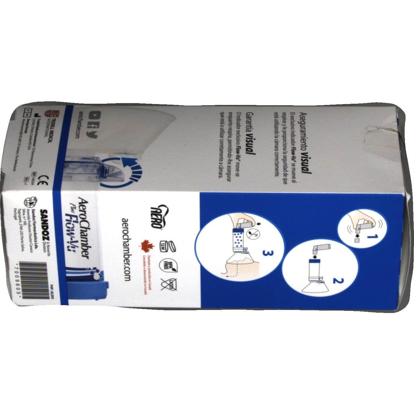 Aerochamber Plus Flow-Vu Cámara de inhalación adulto 1ud