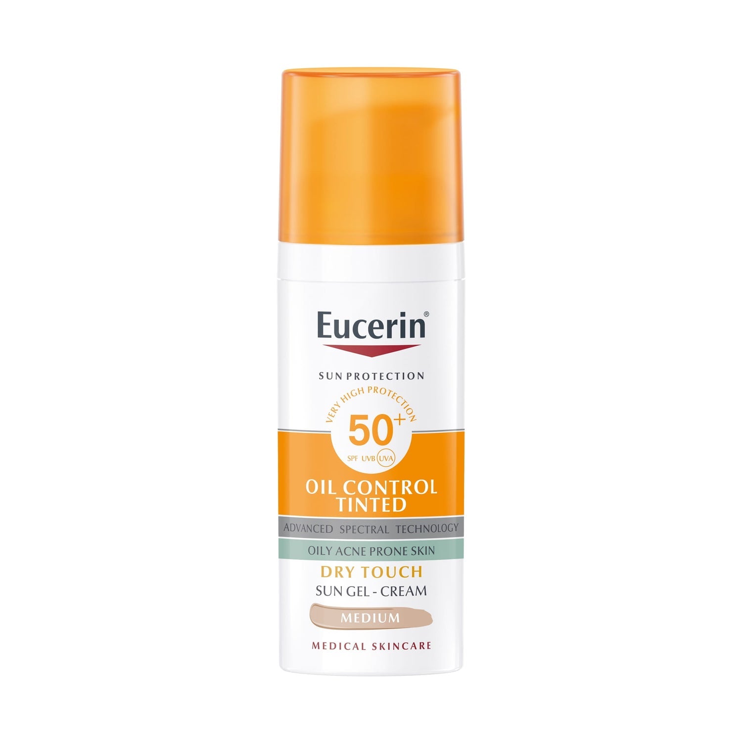 Eucerin Sun Oil Control Tinted Dry Touch Gel-Crema Tono Medio SPF50+ 50ml